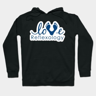 Love Reflexology - (white outline) blue font Hoodie